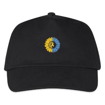 Down-Syndrom Unterstützung Sunflower Band - Kinder Basecap - Schwarz - Vorne