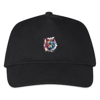 Wolf Animal Pop Art Head - Kids’ Baseball Cap - black - Front