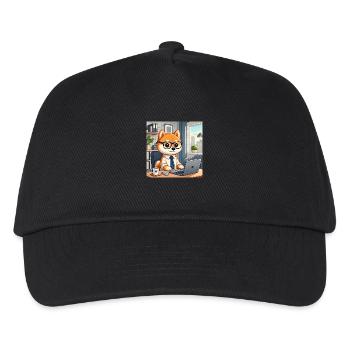 Shiba dad at work - Kids’ Baseball Cap - black - Front