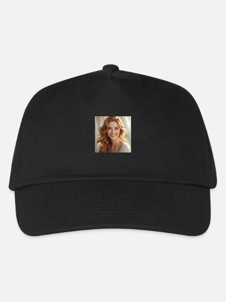 Schönes Mädchen mit glänzendem Haar - Kinder Basecap - Schwarz
