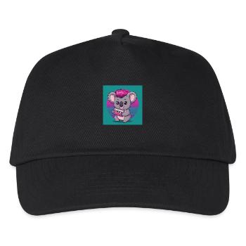 Süßes Koala mit Kasette - 80er Vibes - Kinder Basecap - Schwarz - Vorne