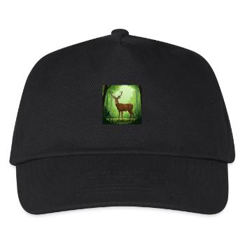 Hirsch - Naturschutz - Wald - Kinder Basecap - Schwarz - Vorne
