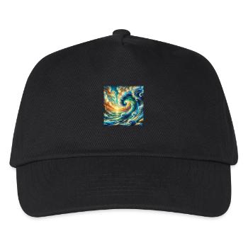 Große Wellen | Surfing Wear - Kinder Basecap - Schwarz - Vorne