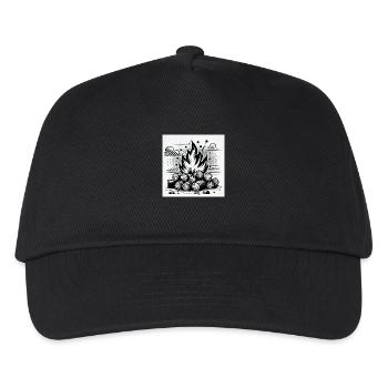 Campfire in comic book style: warmth & atmosphere - Kids’ Baseball Cap - black - Front