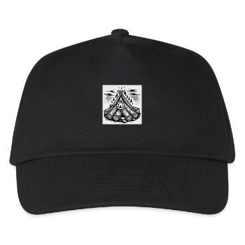 Jeu de flammes dans le style de la bande dessinée : Art du feu de camp - Casquette de baseball Enfant - noir - Devant