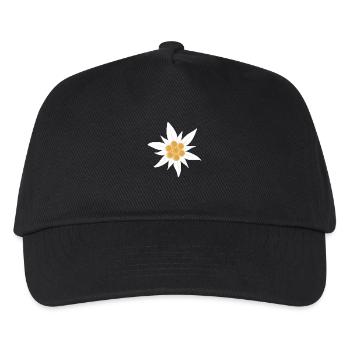 Edelweiß-Blüte - Kinder Basecap - Schwarz - Vorne