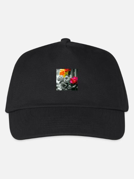 Blumen - Kinder Basecap - Schwarz