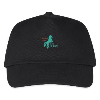 Pferd Geschenkidee Geschenk Pferdeliebhaber - Kinder Basecap - Schwarz - Vorne