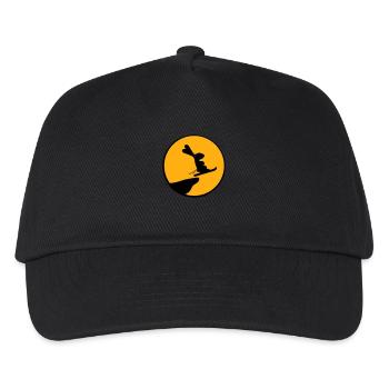 Bunny Moon Ski Bunny Jump Cliff Skiing Night - Kids’ Baseball Cap - black - Front