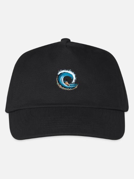 Peaceful Ocean Wave with Surf Vibes - Kids’ Baseball Cap - black
