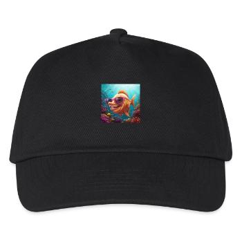 Flossen hoch! Lustiger Fisch mit Sonnenbrille - Kinder Basecap - Schwarz - Vorne