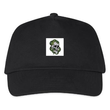 Schädel & Schlange – Symbol des Todes - Kinder Basecap - Schwarz - Vorne
