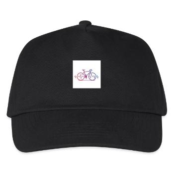 Puls hoch, Reifen runter – Mountainbike pur - Kinder Basecap - Schwarz - Vorne