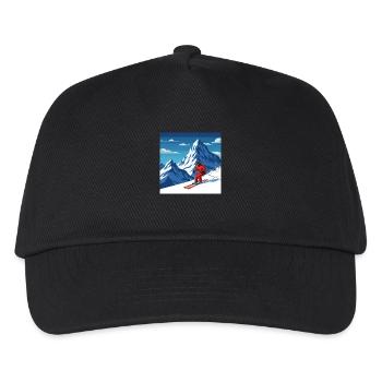 Fun on the slopes: skiing in the most beautiful mountains - Kids’ Baseball Cap - black - Front