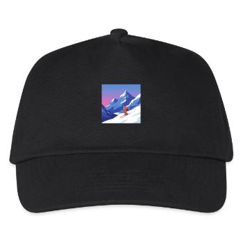Ski : plaisir et aventure à la montagne - Casquette de baseball Enfant - noir - Devant