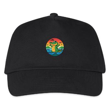 Alligator Retro Alligatoren - Kinder Basecap - Schwarz - Vorne