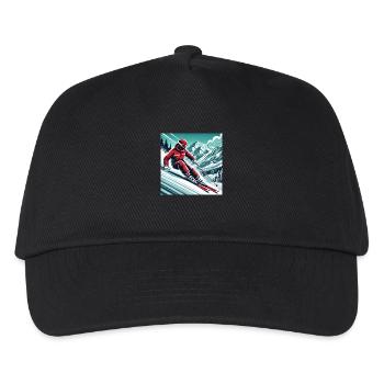 Dynamique et aventure : skier dans les Alpes - Casquette de baseball Enfant - noir - Devant