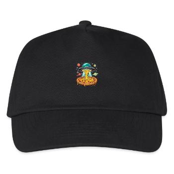 Pizza Lover UFO Space Alien - Kids’ Baseball Cap - black - Front