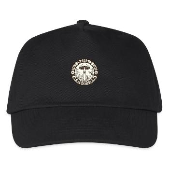 Mystical Mushroom Mandala - Art Nouveau Botanical - Kids’ Baseball Cap - black - Front