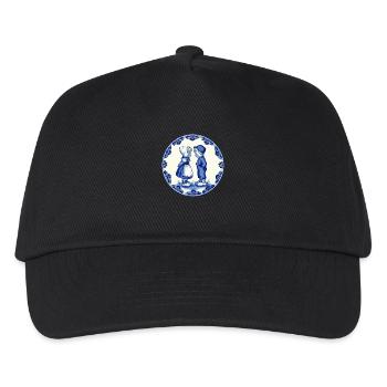 Delfter Blau Bäuerin und Bäuerin blond - Kinder Basecap - Schwarz - Vorne
