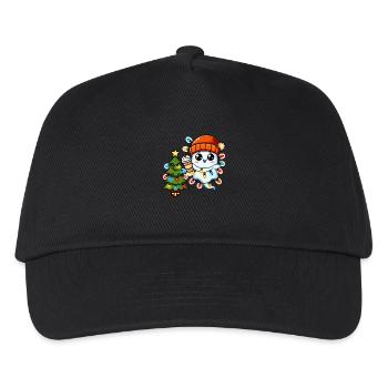 Weihnachtsgeist Lichterkette Weihnachtsbaum - Kinder Basecap - Schwarz - Vorne
