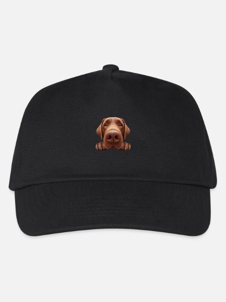 Hundekopf 3 braun - Kinder Basecap - Schwarz