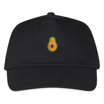 Bestickte Avocado - Kinder Basecap - Schwarz - Vorne