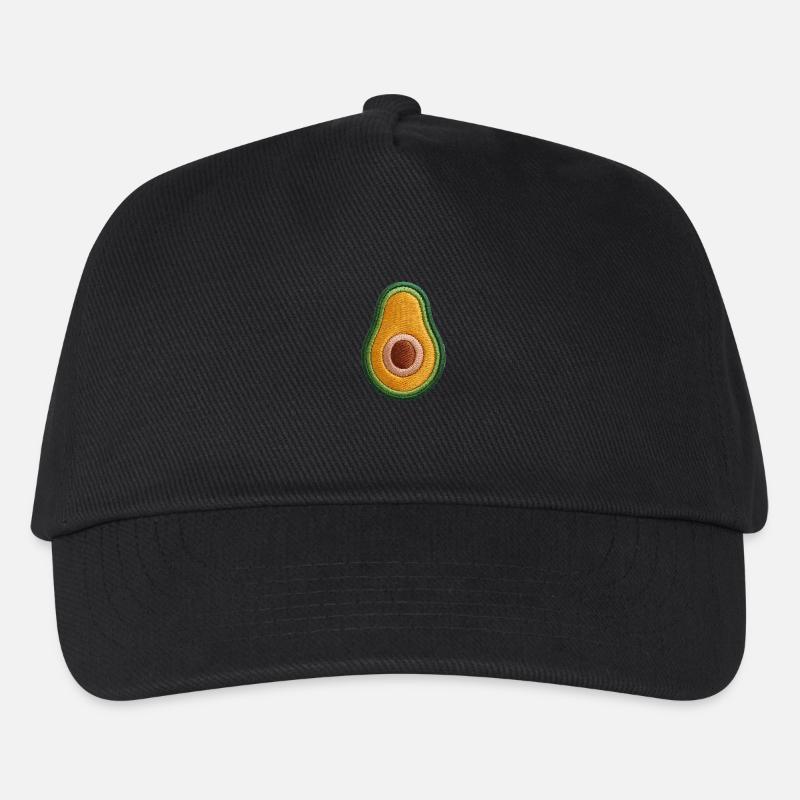 Bestickte Avocado - Kinder Basecap - Schwarz