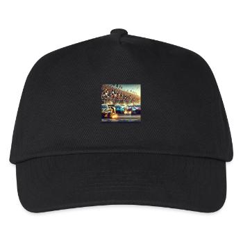 Race cars near finish - Kids’ Baseball Cap - black - Front