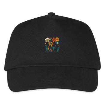 Blumen - Kinder Basecap - Schwarz - Vorne