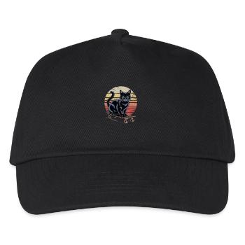 Vintage Style Skater Cat – Cool Cat on Skat - Kids’ Baseball Cap - black - Front