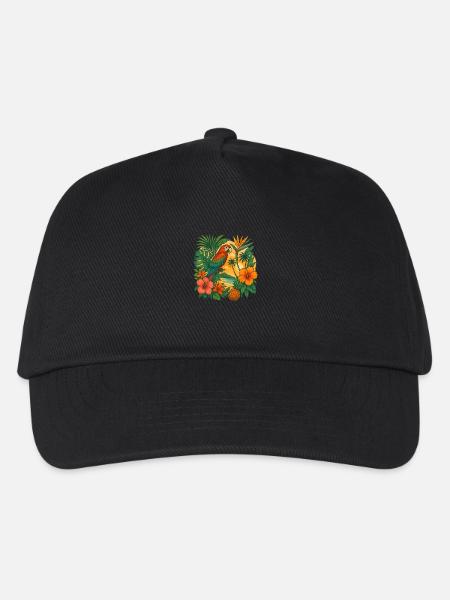 Tropische Collage - Kinder Basecap - Schwarz
