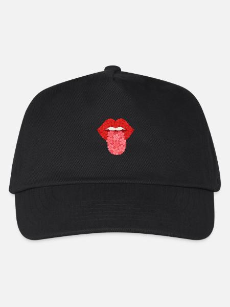 Blumige Lippen - Kinder Basecap - Schwarz