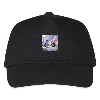 BÄR UND PINGUIN - Kinder Basecap - Schwarz - Vorne