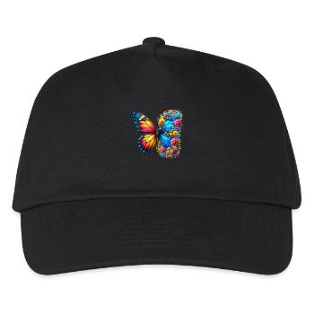 Bunter Schmetterling, von der Natur inspirierte Sommerstimmungen - Kinder Basecap - Schwarz - Vorne