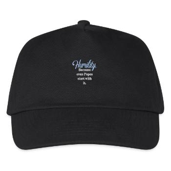 Humility. Because even Popes start with it. - Kids’ Baseball Cap - black - Front