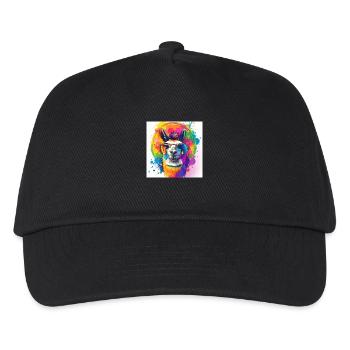 Lama,graffiti ,malerei , bunt - Kinder Basecap - Schwarz - Vorne