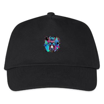 Esel,graffiti ,malerei , bunt,Nerd - Kinder Basecap - Schwarz - Vorne