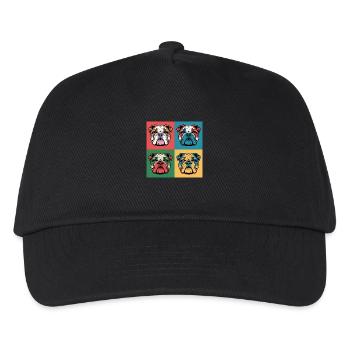 Eine Bulldogge im Pop-Art-Stil - Kinder Basecap - Schwarz - Vorne