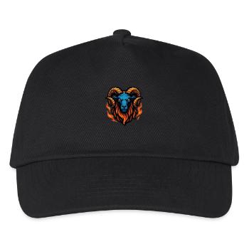 Ram – Intensive Flamme | Urbanes Zodiac-Maskottchen - Kinder Basecap - Schwarz - Vorne