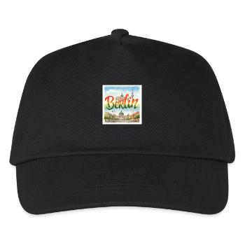 Berlin Aquarell - Kinder Basecap - Schwarz - Vorne