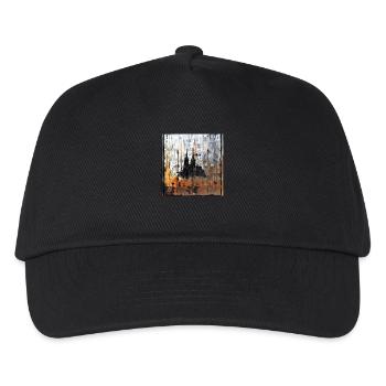 Graffiti Kölner Dom Silhouette rostig Hintergrund - Kinder Basecap - Schwarz - Vorne