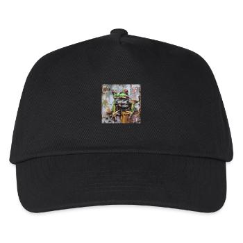 Graffiti green frog rusty surface - Kids’ Baseball Cap - black - Front