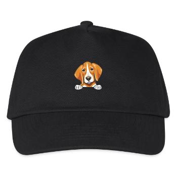 Spähender süßer trauriger Foxhound - Kinder Basecap - Schwarz - Vorne