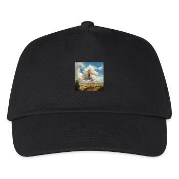 Wolkenmaler Wolken Leiter Landschaft surreal - Kinder Basecap - Schwarz - Vorne