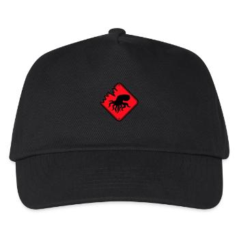 Octopus Danger Sign Caution Warning - Kids’ Baseball Cap - black - Front