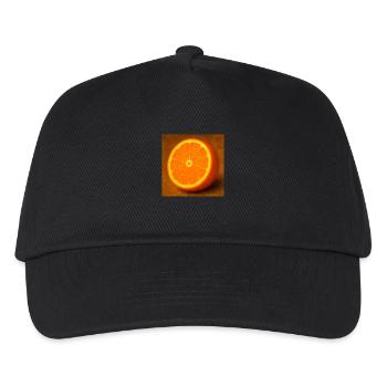 Split orange - Kids’ Baseball Cap - black - Front