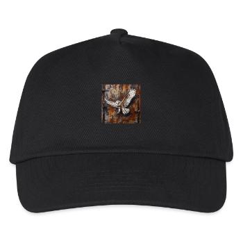Graffiti owl flight rust metal urban street art - Kids’ Baseball Cap - black - Front