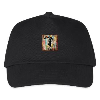 Graffiti kissing couple rust metal urban streetar - Kids’ Baseball Cap - black - Front