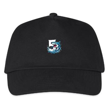 Shark Children's Birthday Party Number 5 - Kids’ Baseball Cap - black - Front
